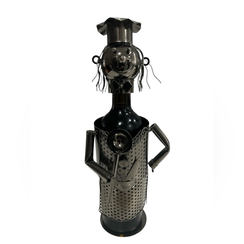 Wine Bodies Metal Chef Cook Wine Bottle Holder